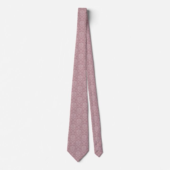 Purple and White Damask Tie (Front)