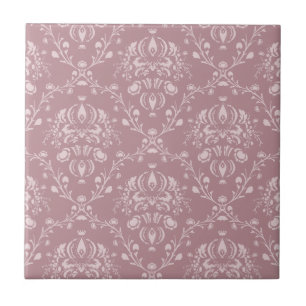Purple and White Damask Tile