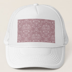 Purple and White Damask Trucker Hat