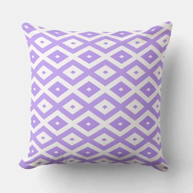 Purple and white diamond pattern cushion (Front)