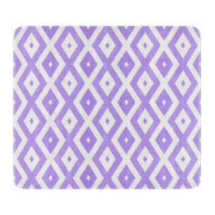 Purple and white diamond pattern cutting board