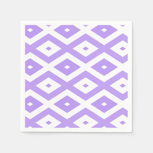 Purple and white diamond pattern napkin (Front)