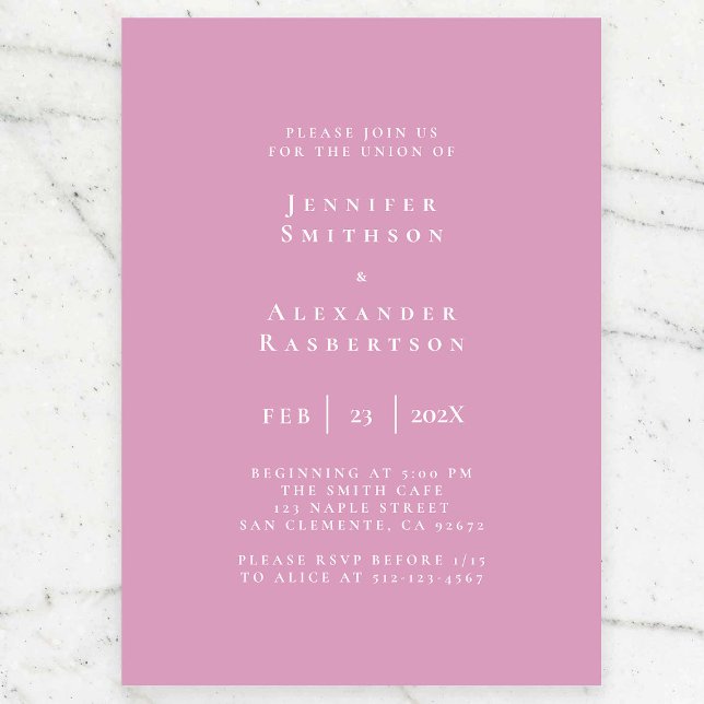 Purple and White Elegant Wedding Invitation (Creator Uploaded)