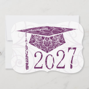 Purple and White Floral Cap 2027 Card