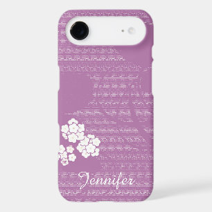 Purple and White Floral Flowers Feminine, Name,