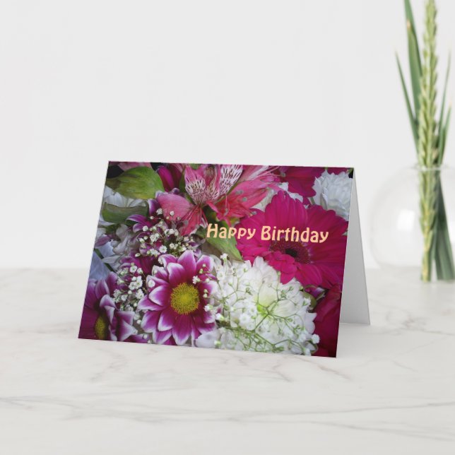 purple and white flowers card (Front)