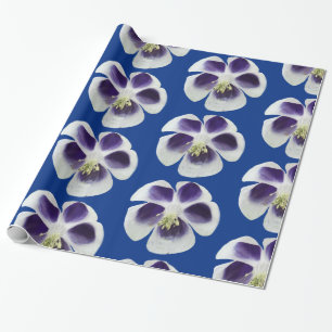 Purple and White Flowers Wrapping Paper