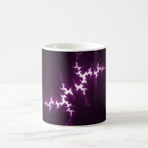Purple and White Fractal w/Black Background Coffee Mug