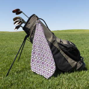 Purple and white geometric mandala pattern Towel