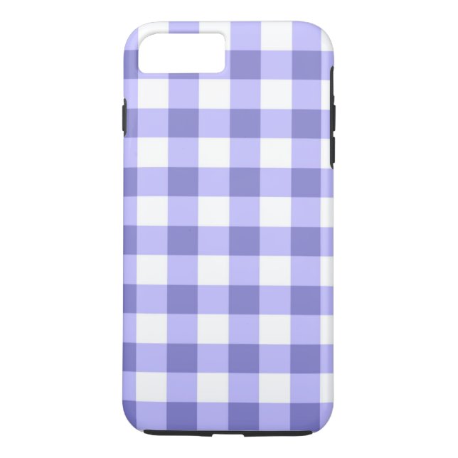 Purple And White Gingham Check Pattern Case-Mate iPhone Case (Back)