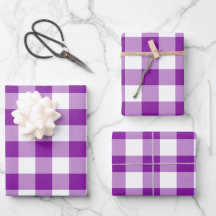 Purple and White Gingham Check Plaid