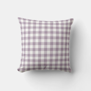 Purple and White Gingham Pattern Cushion