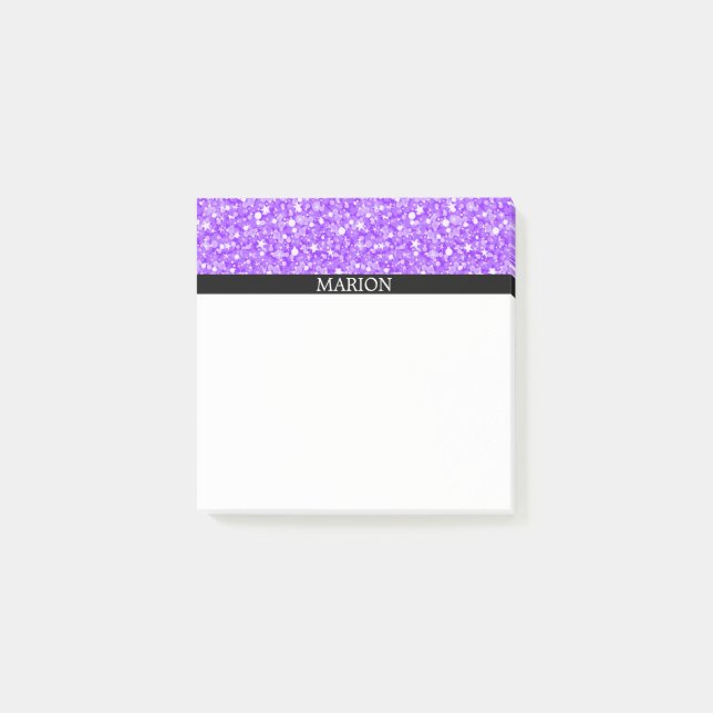 Purple And White Glitter Post-it Notes (Front)