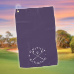 Purple And White Golf Clubs Personalised Name Golf Towel<br><div class="desc">Personalise the name to create a classic and stylish golf gift. Ideal for individuals,  golf clubs and as a company gift.
Designed by Thisisnotme©</div>