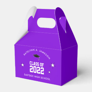 Purple and White Graduation Custom Favour Box