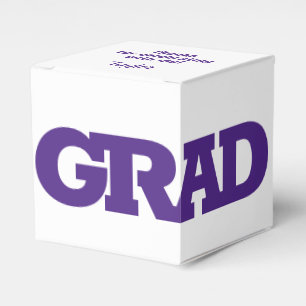 Purple and White Graduation Party Favour Box