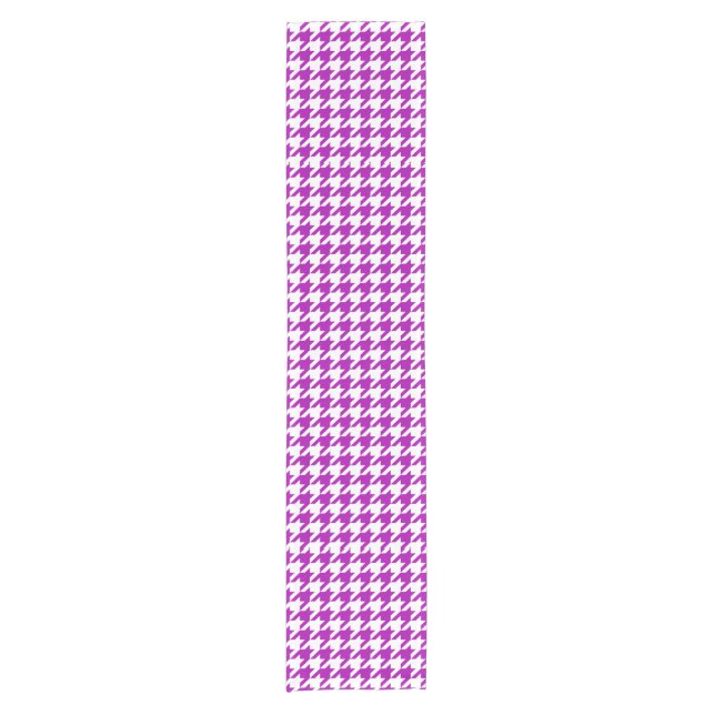 Purple and White Houndstooth Check Short Table Runner (Front)