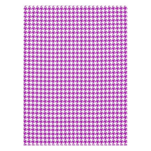 Purple and White Houndstooth Check Tablecloth (Front)