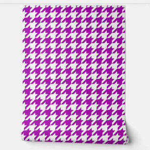 Purple and White Houndstooth Check Wallpaper