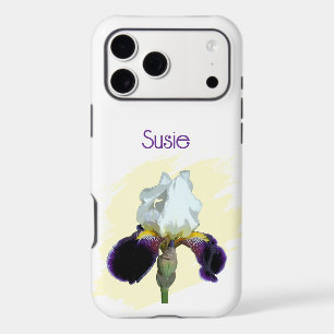 Purple and White Iris Apple iPhone 16, Tough