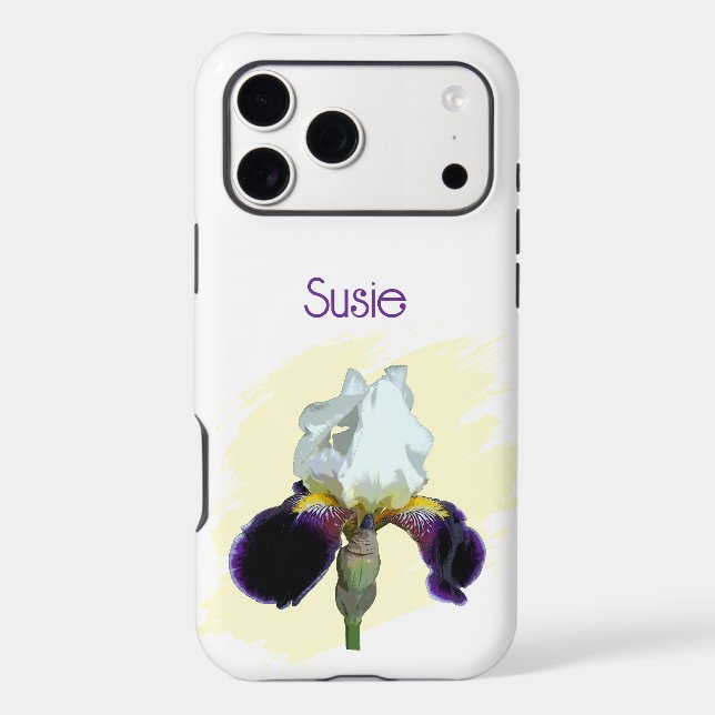Purple and White Iris Apple iPhone 16, Tough (Back)