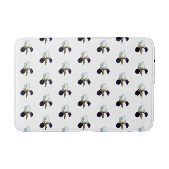 Purple and White Iris Bath Mat (Front)