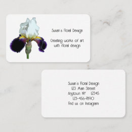 Purple and White Iris Business Cards
