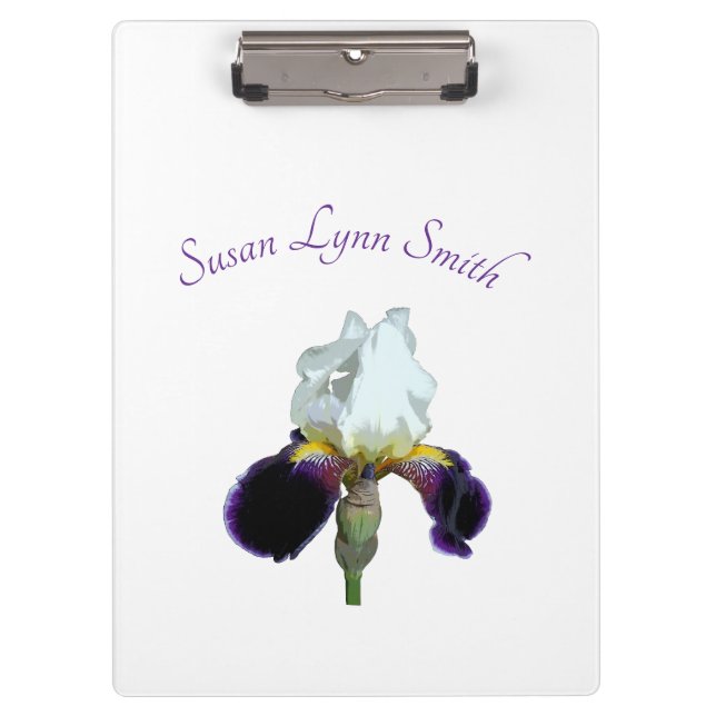Purple and White Iris Clipboard (Front)