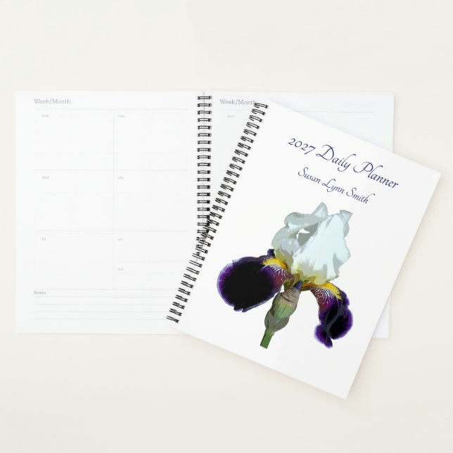 Purple and White Iris Daily Planner (Display)