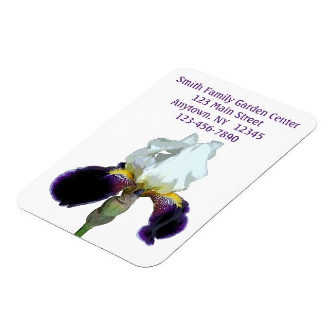Purple and White Iris Flexible Magnet (Left Side)
