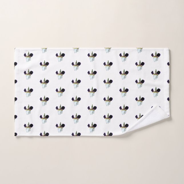 Purple and White Iris Hand Towel (Hand Towel)