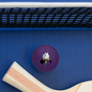 Purple and White Iris Ping Pong Ball