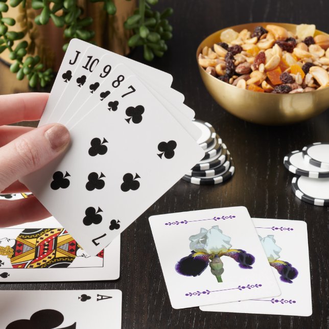 Purple and White Iris Playing Cards (In Situ)
