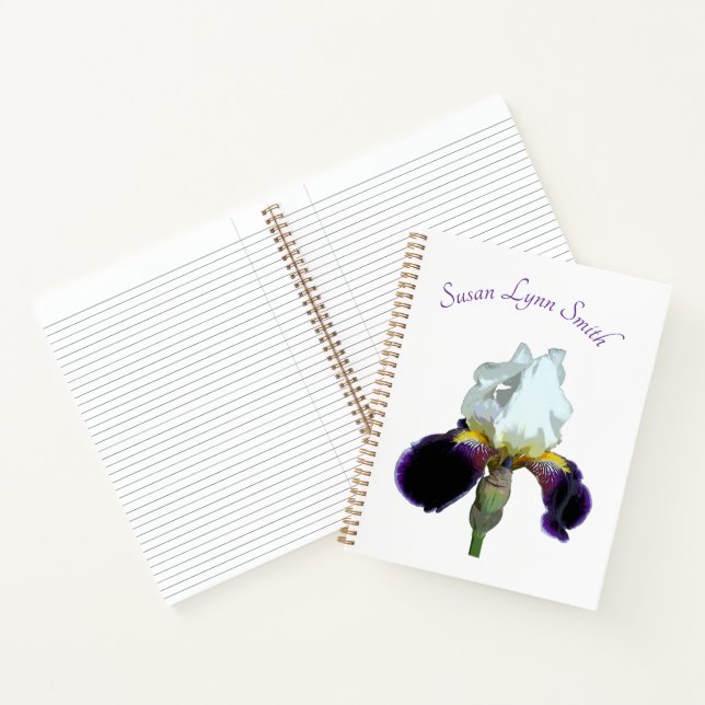 Purple and White Iris Spiral Notebook (Inside)