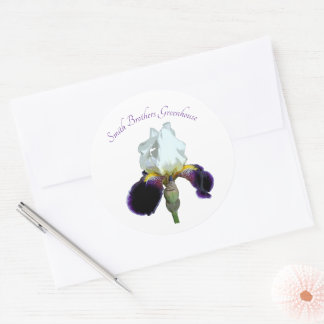 Purple and White Iris Stickers