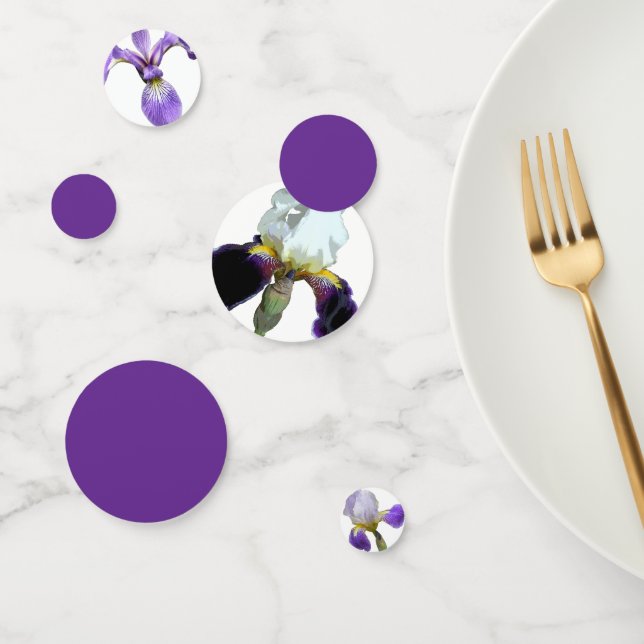 Purple and White Iris Table Confetti (Group)