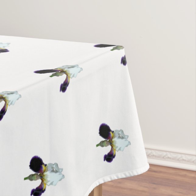 Purple and White Iris Tablecloth (In Situ)