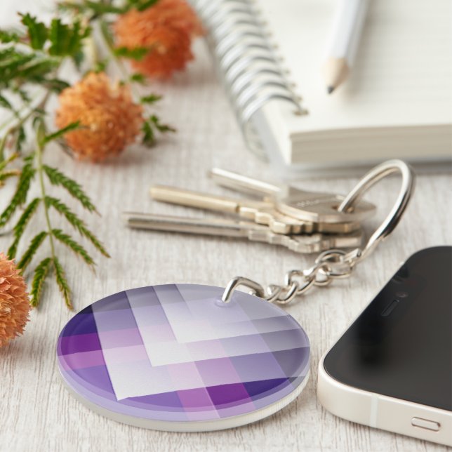 Purple and white key ring (Front Right)