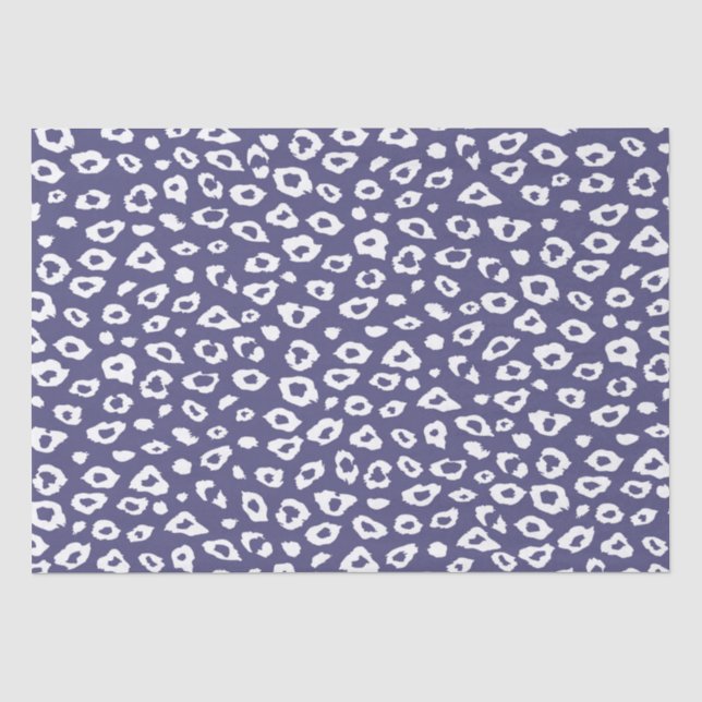 Purple and White Leopard Print Tissue Paper (Front)