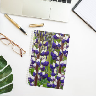 Purple and White Lupine Floral Notebook