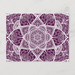 Purple and White Mandala - Loergann in Blackberry Postcard