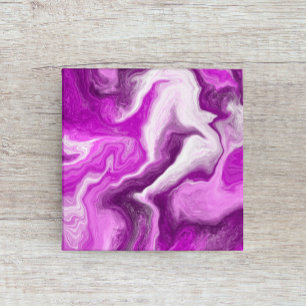 Purple and White Marble Swirls Fluid Art Canvas Print