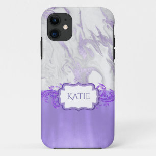 Purple and White Marbled Case-Mate iPhone Case