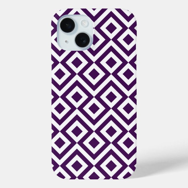 Purple and White Meander Case-Mate iPhone Case (Back)
