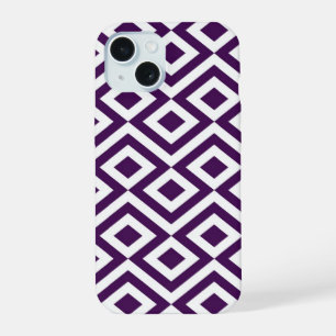 Purple and White Meander iPhone 15 Case