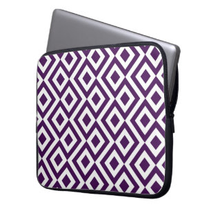 Purple and White Meander Laptop Sleeve