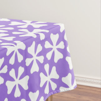 Purple and White Modern Geometric Floral Pattern Tablecloth
