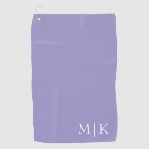 Purple and White Modern Monogram Golf Towel