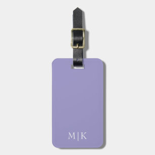 Purple and White Modern Monogram Luggage Tag