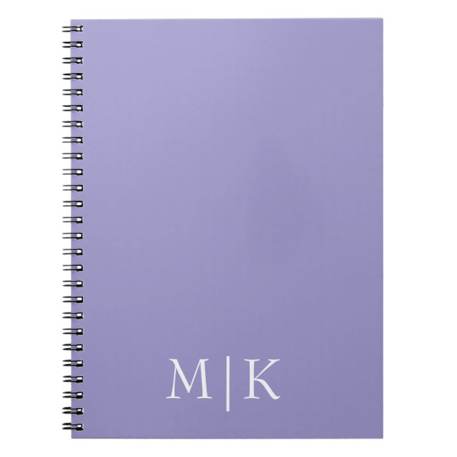 Purple and White | Modern Monogram Notebook (Front)